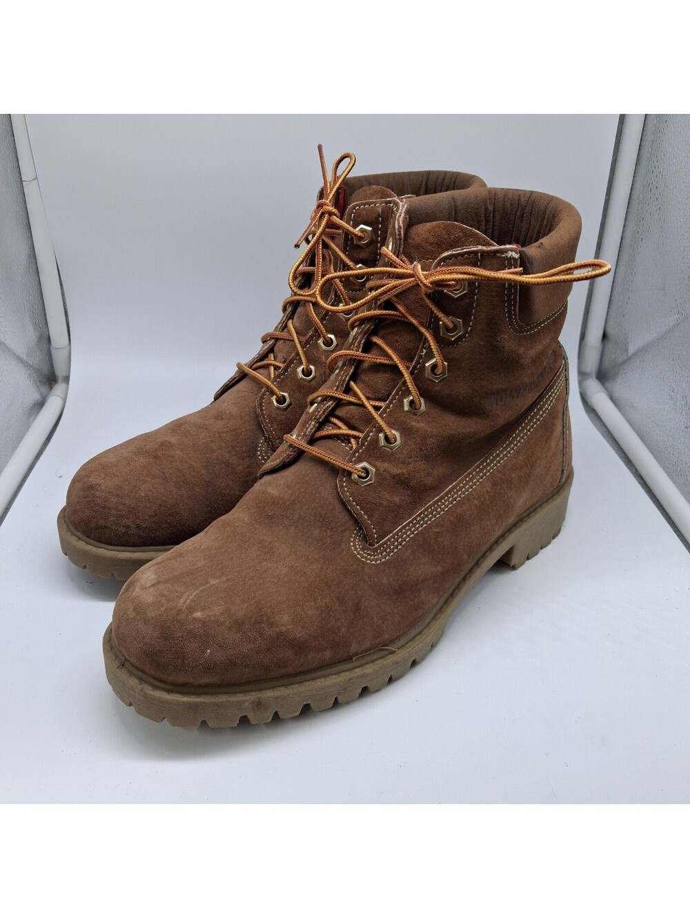 Wolverine Work Boots Mens 8.5 Brown Suede Leather 6" Soft Toe Made in USA